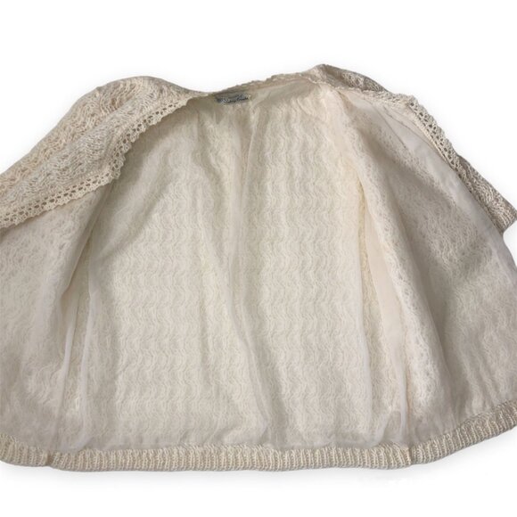 Vintage 50s Sidney Gould Loose Knit Lambswool Cardigan Sweater Lined - Picture 4 of 7